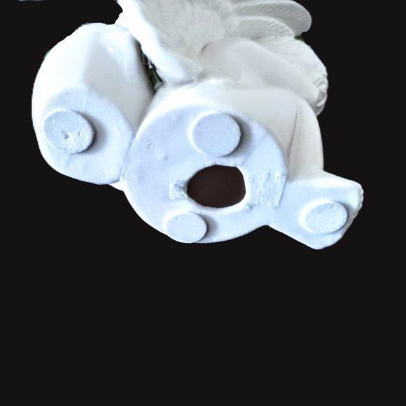 Vintage White Ceramic Angel Cherub Bud Vase ~ 6" Sitting w/Wings Extended ~ EVC! - Picture 5 of 9